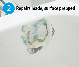 Bathtub Repairs made, surface prepped image