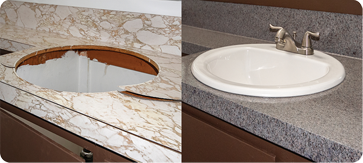 damaged bathroom vanity image
