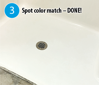 Shower pan Spot color match – DONE image